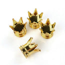 4x Car Bicycle Motorcycle Golden Crown Tyre Tire Wheel Stem Air Valves Cap Cool
