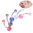 8PCS/Set Colorful Glitters Navel Belly Button Ring Barbell Piercing Body Jewe FU