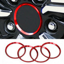 4PCS Red Alloy Wheel Center Hub Ring Decorative Cover Trim For 16-18 Hon TCX