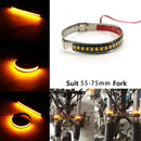 Waterproof Motorcycle Fork Turn Signals Indicator Blink Light Amber LED Strips Z
