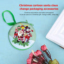 Santa Claus Tinplate Key Headset Storage Bag Coin Purse Kids Girls Xmas Gift Box