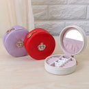 Crown Jewelry Box Organizer Travel Portable Leather Ring Bracelet Earring D K7I5