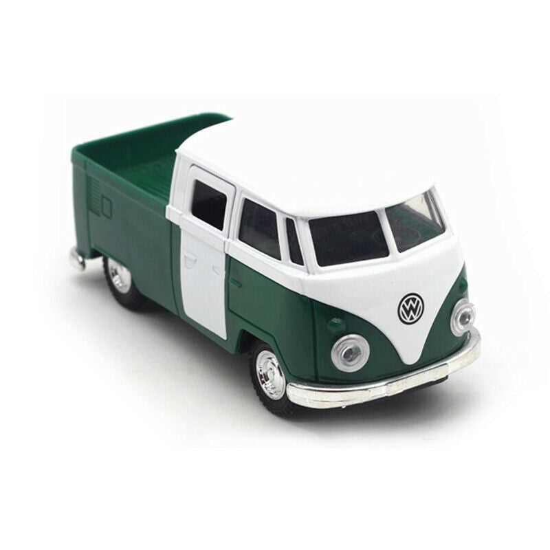 Green simulation 1:32 sound and light music pull back retro van truck expre N9E4