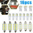 16* Xenon White LED Bulb Interior License Plate Light Package Kit Accessories
