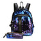 2pcs/Set Women Gorgeous Sequin Backpack Party Shoulder Pencil Handbag/Blue