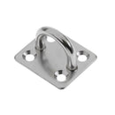 4x 304 Steel Hook Rope Pull Ring Square Pad Eye Plate for Sailboat 5mm