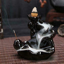 Ceramic Waterfall Backflow Smoke Incense Burner Censer Decor Holder U4B5