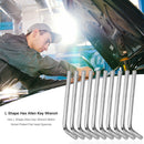 Hex L Shape Allen Key Wrench Metric Nickel Plated Flat Head Spanner (10pcs)