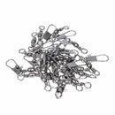 Grey Fishing Line to Hook Clip Connector Swivels 20PCS