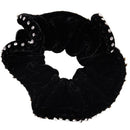 Ladies Faux Rhinestone Decoration Elastic Velvet Hair Tie Scrunchy Holder B U7I2