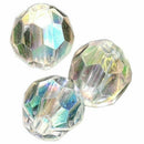 500x Transparent AB Color Round Faceted Acrylic Crystal Spacer Beads 6x6mm DO2M3