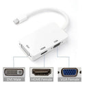 1X(Mini Dp To Hdmi Dvi Vga Adapter 3 In 1 Hub Mini Displayport 1080P Video