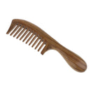 Natural Green Sandalwood Wooden Comb Massage Hair Care Wood Comb Antistatic Wide