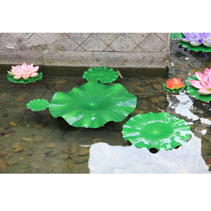 20x Plastic Lotus Leaves Water Plants   Tank Pool Micro Landscape Decor
