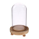 Romantic Red Rose Glass Wooden Base Ornaments Festival Decor Birthday Gifts A