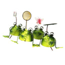 4-Pack Creative Cartoon Iron Frog Bed Office Desk Home Garden Decoration, Funny