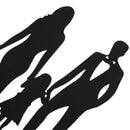 Wedding Anniversary Cake Topper couple with 2 Girls (Black) G7O9