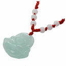 Red String Green Faux Jade Buddha Pendant Jewelry Necklace