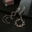 Women Boho Asymmetrical Star Sun Moon Drop Dangle Stud Earrings Jewelry Gift JR