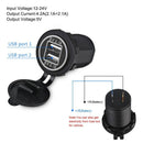 5V 4.2A Dual 2USB Charger Socket Adapter Power Outlet for 12V 24V Car Motor D1Z3