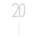 Rhinestone-Decorated Cake Topper for 20th Wedding Anniversary/Birthday Part