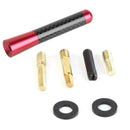8cm Car Roof Antenna Carbon Fiber Screw Metal Stubby Mast Antenna (Red) A