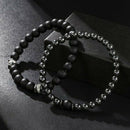 8mm Black Frosted Copper Bead Point Diamond Spacer Stretch Suit Bracelet Men New