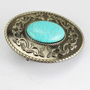 Boho Hippy Turquoise Belt Buckle Head fit Leather Belt Stone DIY Accessories