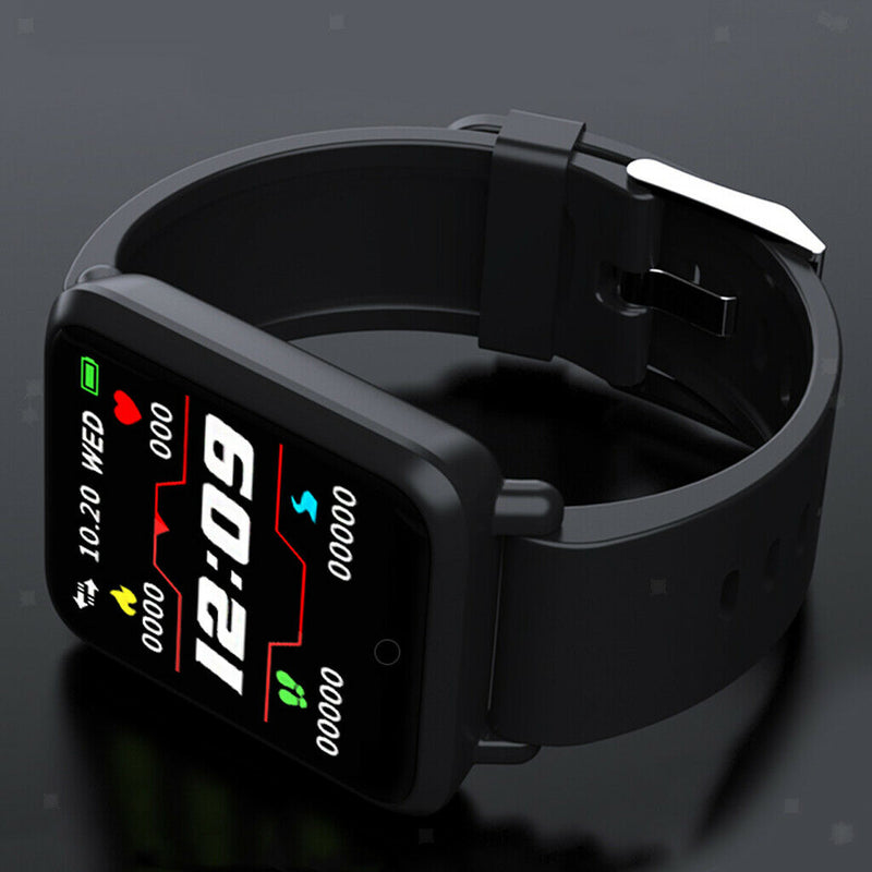 1.44" Smart Bracelet Wristwatch Sports Fitness Tracker IP67 Waterproof Black