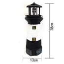 Black Solar Lighthouse Rotating LED Light Decor Outdoor 2019 Indoor M1N4
