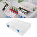 Double Layer Pencil Case Plastic Transparent Pen Storage Box Gift Kids School