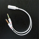 Popular Female to 2 Male Aux Audio Mic Splitter Cable Earphone Headphone Adapter