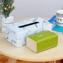 Rectangular Marble PU Leather Facial Tissue Box Cover Napkin Holder Paper ToP2X7