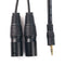 1.5M Adapter Cable Dual XLR Male To 3.5mm Jack For Digital Audio Player