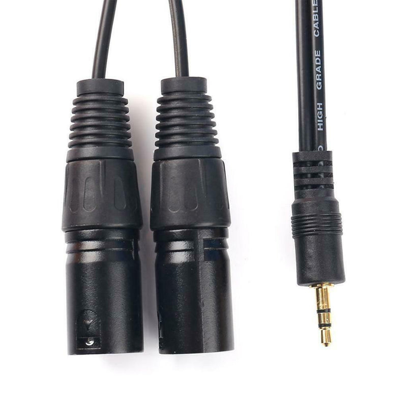 1.5M Adapter Cable Dual XLR Male To 3.5mm Jack For Digital Audio Player