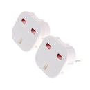 2pcs UK To EU Euro Europe European Travel Adaptor Plug 2 in 1 Adapter White 3C