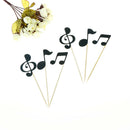6pcs musical note cupcake toppers birthday cake topper music party decoration TO