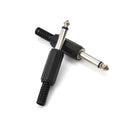 4Pcs 6.35mm 1/4" Male Jack Plug Cable Connector Black Plastic Solder Adapter  Z