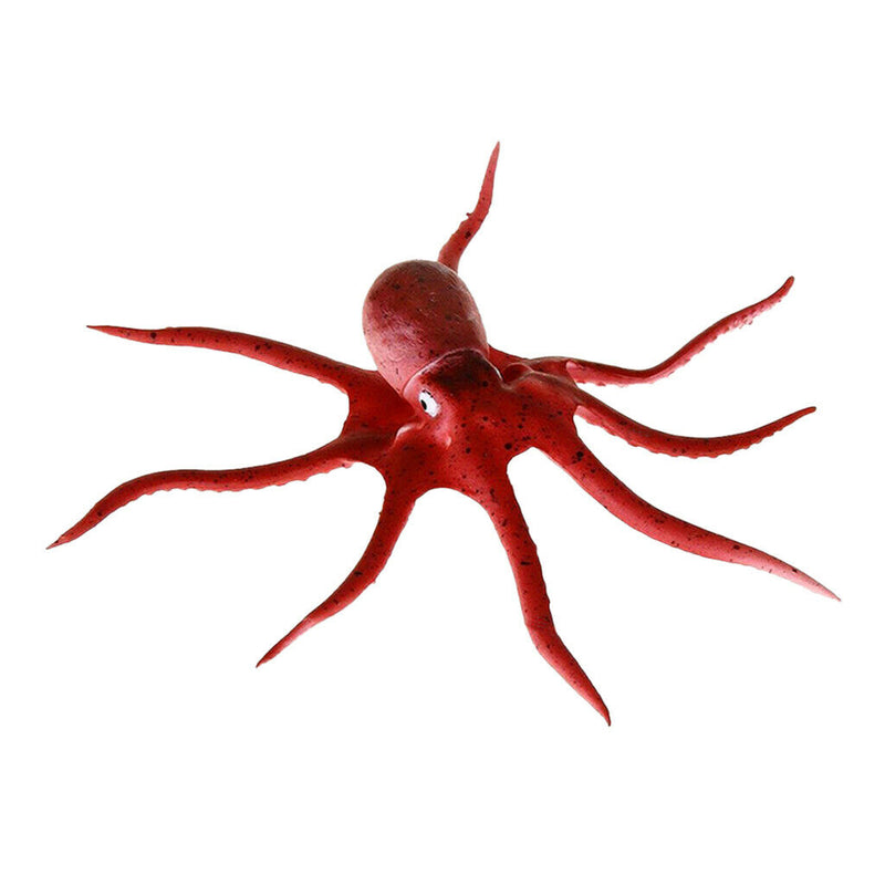 Artificial Silicone Glowing Effect Octopus Aquarium Fish Tank Decor Brown S