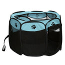 Claw Print Foldable Pet Cat Dog Tent House Guard Playpen Fence (Sky Blue)