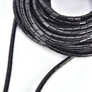 6mm Outside Dia 17M PE Polyethylene Spiral Cable Wire Wrap Tube Black FT