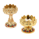 Tibet Buddhist Lotus Butter Candle Light Lamp Holder Base Burner 4.5x4.5cm