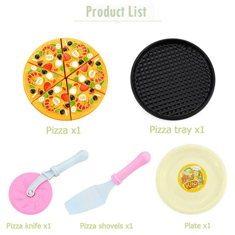 9pcs Kids Pizza Slices Toppings Food Dinner Kitchen Pretend Play Toys Set Gi