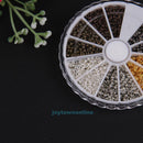 3000pcs 6 Color 2mm Brass Round Crimp End Beads for Jewelry Making DIY Craft