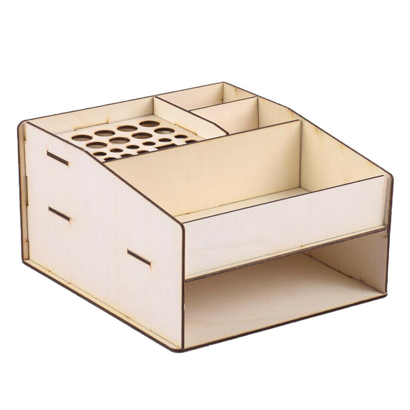 DIY Paint Ink Bottles Airbrush Brush Tools Stand Rack Wooden Organizer Holder