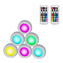 6pcs LED Colorful Home Pat Lamp Night Light Remote Control Wireless RGB