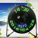 New Hot Selling Usb Led Clock Mini Fan With Real Time Temperature Display D