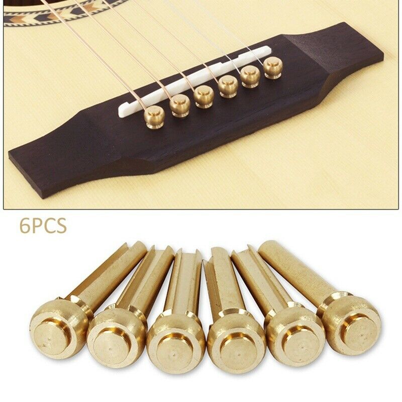 6pcs Pure Copper Acoustic Guitar Bridge Pins String Nail Pins Chord Cone