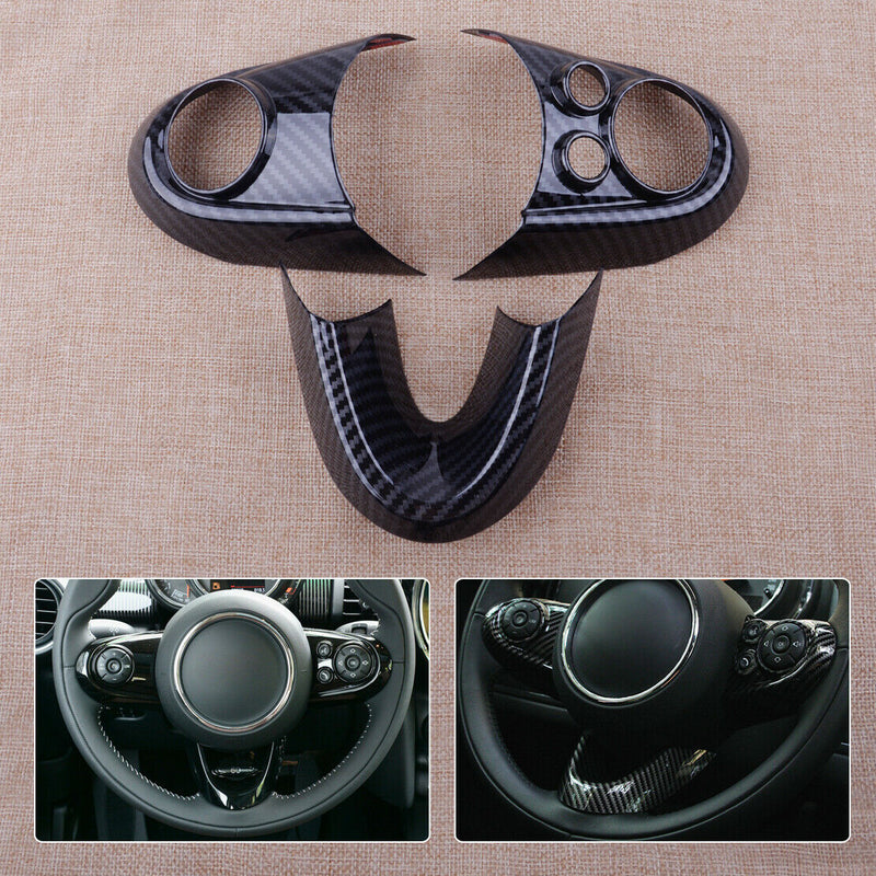 Carbon Fiber Color Steering Wheel Cover Trim fit for Mini Cooper F54 F56 F57 F60