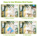 Clear Glass Window Hanging Bird Feeder House Table Seed Peanut Hotel Suction Gw
